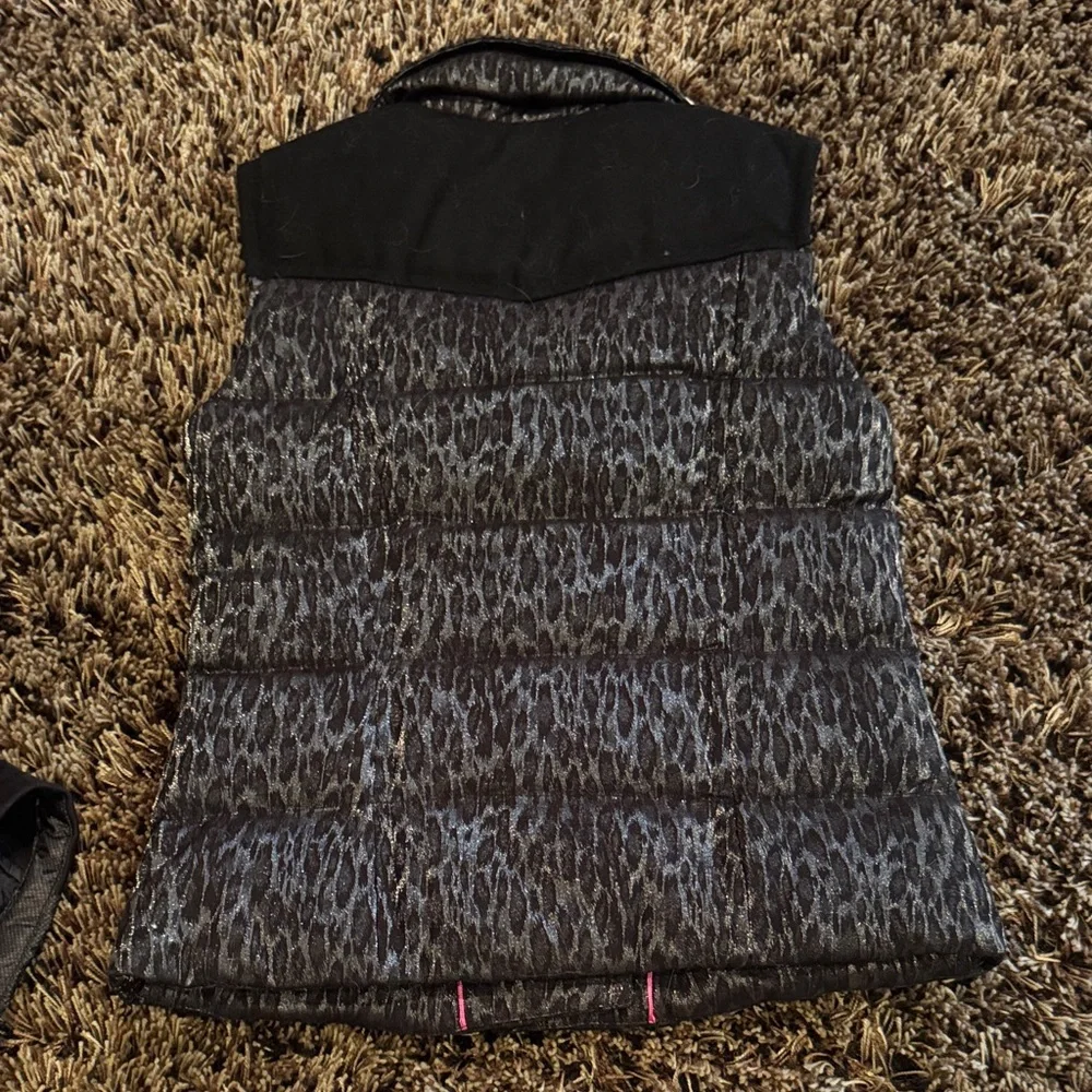 Juicy Couture Animal‎ Print Puffer Vest with Gold Accents